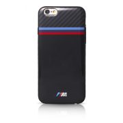   BMW iPhone 6 Plus/6S Plus M Sport Carbon Inspiration Tricolor Stripe (BMHCP6LMSTCA) hátlap, tok, fekete