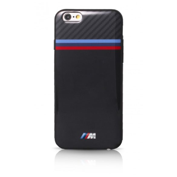 BMW iPhone 6 Plus/6S Plus M Sport Carbon Inspiration Tricolor Stripe (BMHCP6LMSTCA) hátlap, tok, fekete