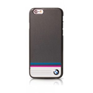 BMW iPhone 6/6S Signature Multi Stripe Aluminium Plate (BMHCP6TSDG) hátlap, tok, szürke