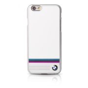   BMW iPhone 6/6S Signature Multi Stripe Aluminium Plate (BMHCP6TSWH) hátlap, tok, fehér