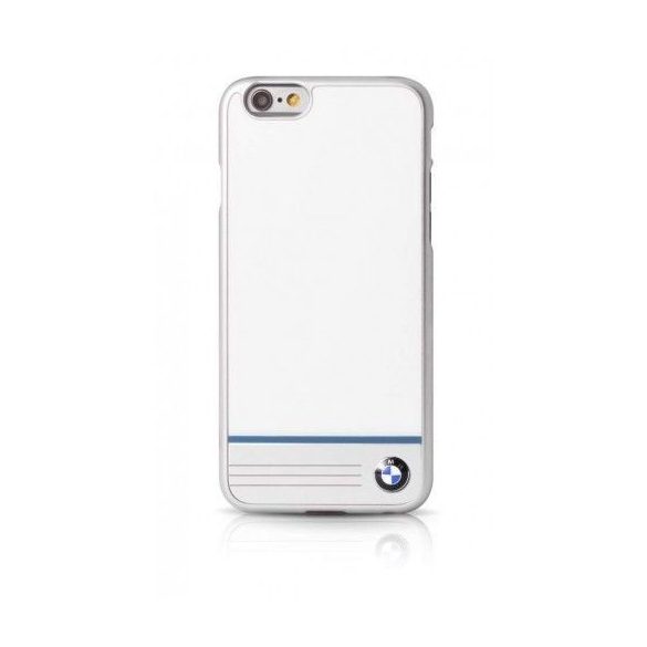 BMW iPhone 6/6S Signature Single Stripe Aluminium Plate (BMHCP6WGPB) hátlap, tok, fehér