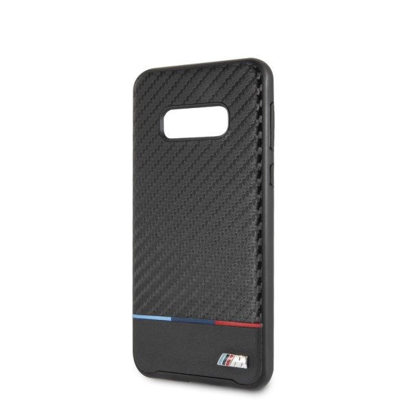 BMW Samsung Galaxy S10e Carbon Tricolor Stripe (BMHCS10LPUCARTCBK) hátlap, tok, fekete