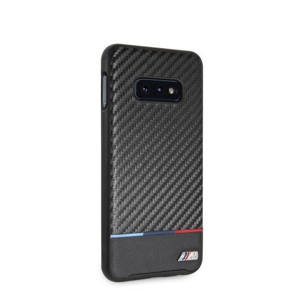 BMW Samsung Galaxy S10e Carbon Tricolor Stripe (BMHCS10LPUCARTCBK) hátlap, tok, fekete