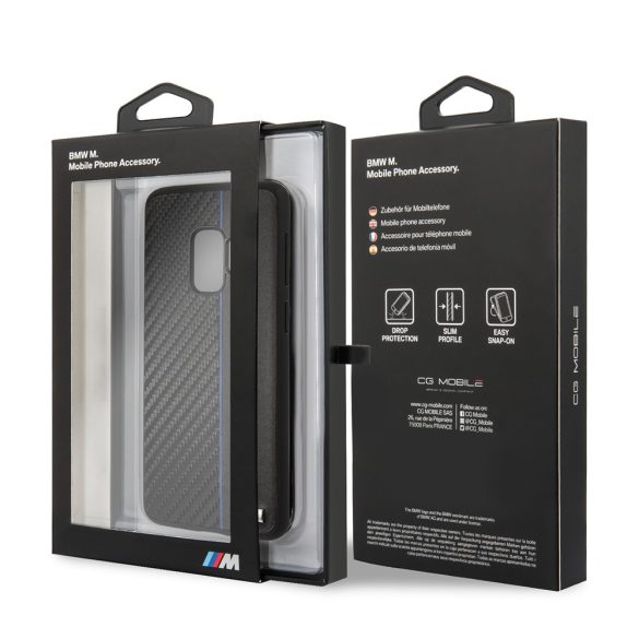 BMW Samsung Galaxy S9 M Collection Bi-Material Carbon (BMHCS9CAPNBK) hátlap, tok, kék-fekete