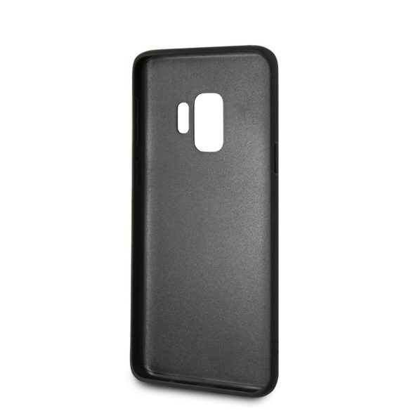 BMW Samsung Galaxy S9 Hexagon Leather eredeti bőr (BMHCS9HEXBK) hátlap, tok, fekete