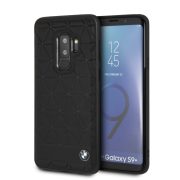   BMW Samsung Galaxy S9 Plus Hexagon Leather Hard (BMHCS9LHEXBK) hátlap, tok, fekete