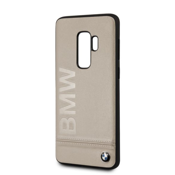 BMW Samsung Galaxy S9 Plus Signature eredeti bőr, (BMHCS9LLLST) hátlap, tok, bézs