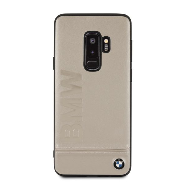 BMW Samsung Galaxy S9 Plus Signature eredeti bőr, (BMHCS9LLLST) hátlap, tok, bézs