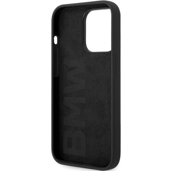 BMW iPhone 14 Pro Max Signature Liquid Silicone MagSafe (BMHMP14XSILBK2) magsafe kompatibilis hátlap, tok, fekete