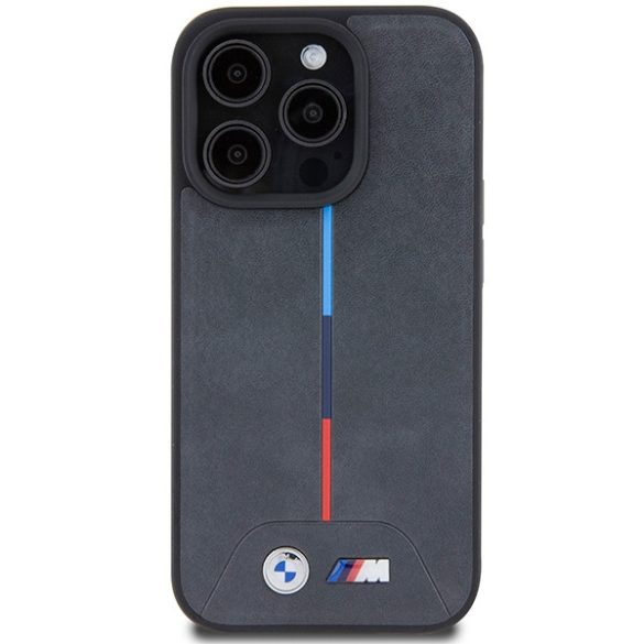 BMW iPhone 15 Pro M Quilted Tricolor MagSafe (BMHMP15L22PVTA) Magsafe kompatibilis hátlap, tok, szürke