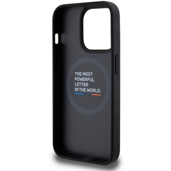 BMW iPhone 15 Pro M Quilted Tricolor MagSafe (BMHMP15L22PVTA) Magsafe kompatibilis hátlap, tok, szürke