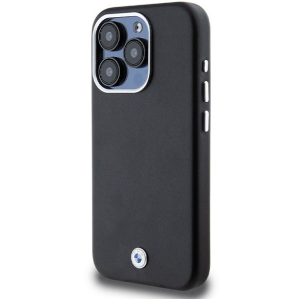 BMW iPhone 15 Pro Signature Wrapped Metal MagSafe (BMHMP15L23PUFWK) Magsafe kompatibilis hátlap, tok, fekete