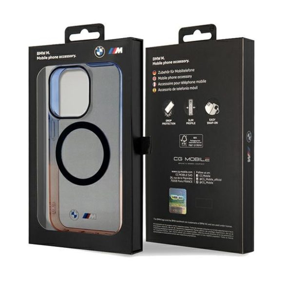 BMW iPhone 15 Pro Gradient Bumper MagSafe (BMHMP15LHTGE) Magsafe kompatibilis hátlap, tok, szürke