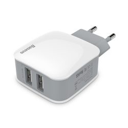 Baseus Letour hálózati töltő adapter Dual-USB, fehér
