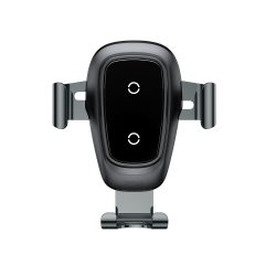   Baseus Metal Wireless Charger Gravity Car Mount autós telefon tartó és vezeték nélküli töltő, fekete