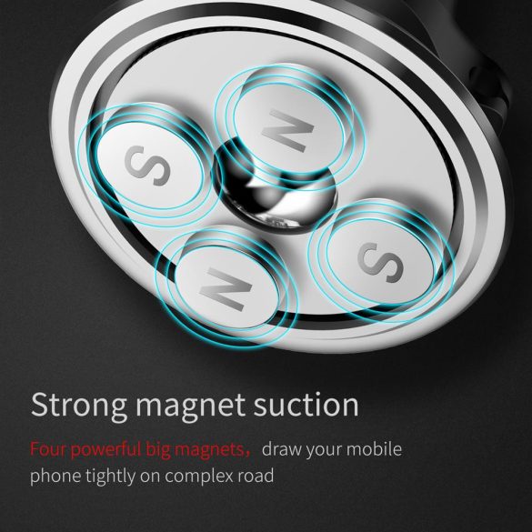 Baseus Magnetic Air Vent mágneses autós telefontartó szellőzőrácsra, kábeltartóval, fekete