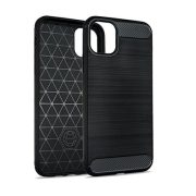 Carbon Case Flexible iPhone 12 Pro Max hátlap, tok, fekete