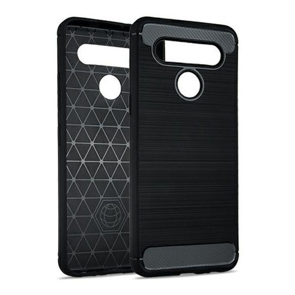 Carbon Case Flexible Samsung Galaxy A02s hátlap, tok, fekete