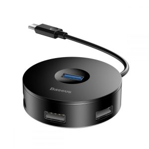 Baseus GO1 Round Box Hub Type-C 4in1 elosztó 4 db USB, fekete