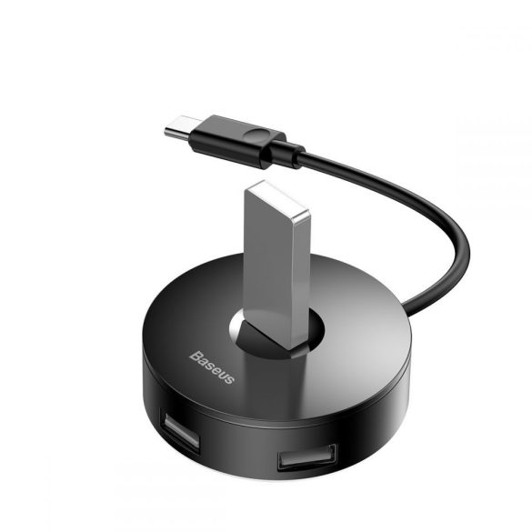 Baseus GO1 Round Box Hub Type-C 4in1 elosztó 4 db USB, fekete