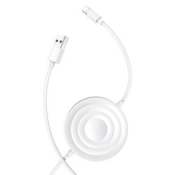   USAMS US-CC096 2in1 Wireless Qi Charger, iPhone, iWatch, AirPods vezeték nélküli töltő, lightning kábellel, fehér