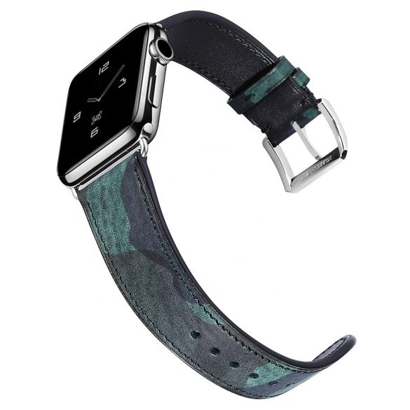 Apple Watch bőr 40mm óraszíj, military zöld