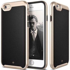 Caseology iPhone 6 Plus/6S Plus Envoy Series Carbon hátlap, tok, arany-fekete