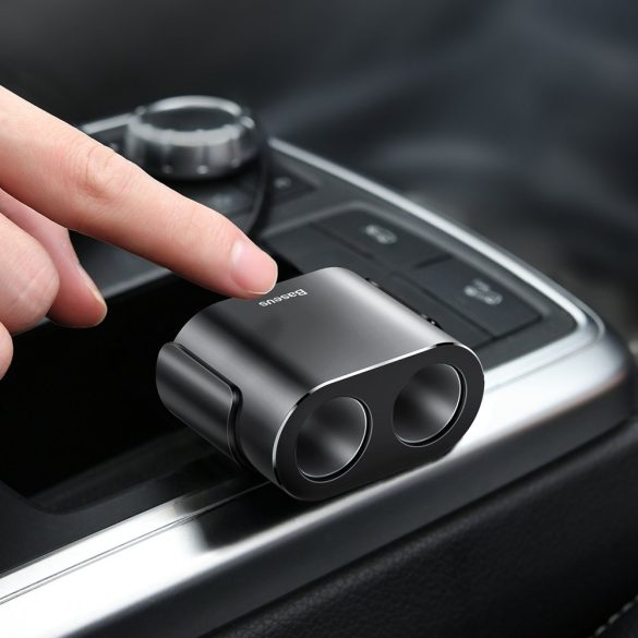 Baseus CRDYQ-01 Car Charger Splitter 2xUSB-A 3.1A 17W univerzális autós töltő és elosztó, 80W, fekete