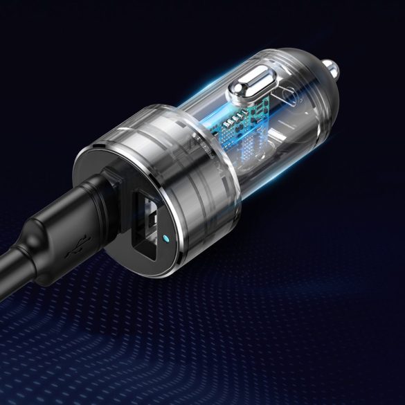 Baseus CRDYQ-01 Car Charger Splitter 2xUSB-A 3.1A 17W univerzális autós töltő és elosztó, 80W, fekete