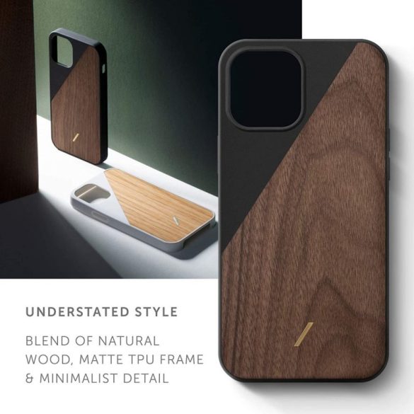 Native Union Clic Wooden iPhone 12 Pro Max hátlap, tok, fekete