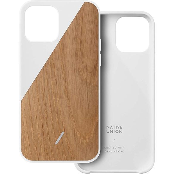 Native Union Clic Wooden iPhone 12 Mini hátlap, tok, fehér