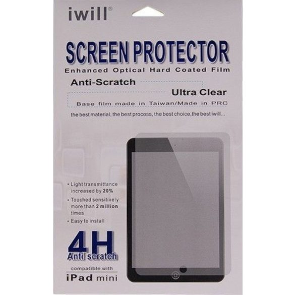 Iwill iPad Mini 4 edzett üvegfólia (tempered glass) 9H keménységű, átlátszó