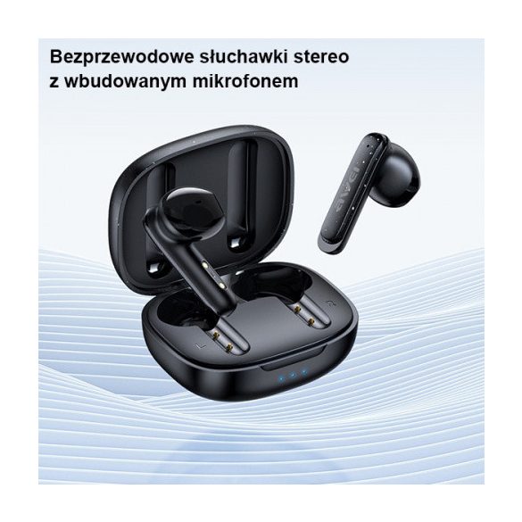 Awei T66 TWS Bluetooth 5.3 headset akkumulátoros töltő tokkal, fekete