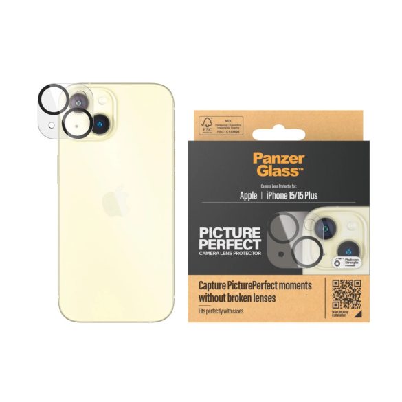 PanzerGlass PicturePerfect iPhone 15 / 15 Plus kameravédő üvegfólia (tempered glass), átlátszó