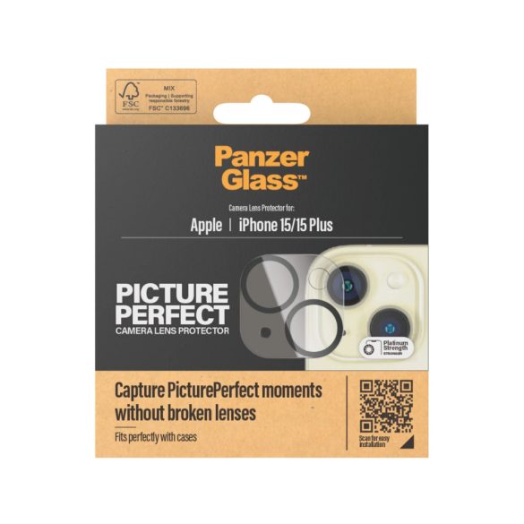 PanzerGlass PicturePerfect iPhone 15 / 15 Plus kameravédő üvegfólia (tempered glass), átlátszó