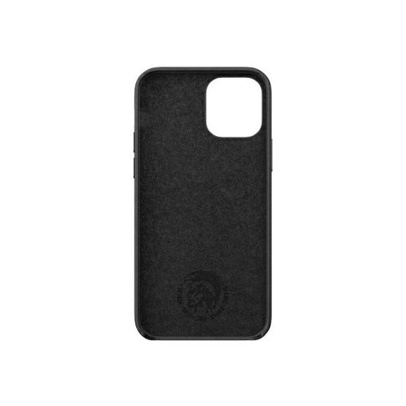 Diesel Moulded Case Premium Leather Wrap iPhone 12/12 Pro eredeti bőr hátlap, tok, fekete