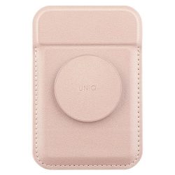  UNIQ Flixa Magnetic Card Wallet Magsafe kompatibilis mágneses kártyatartó, popsocket funkcióval, rózsaszín