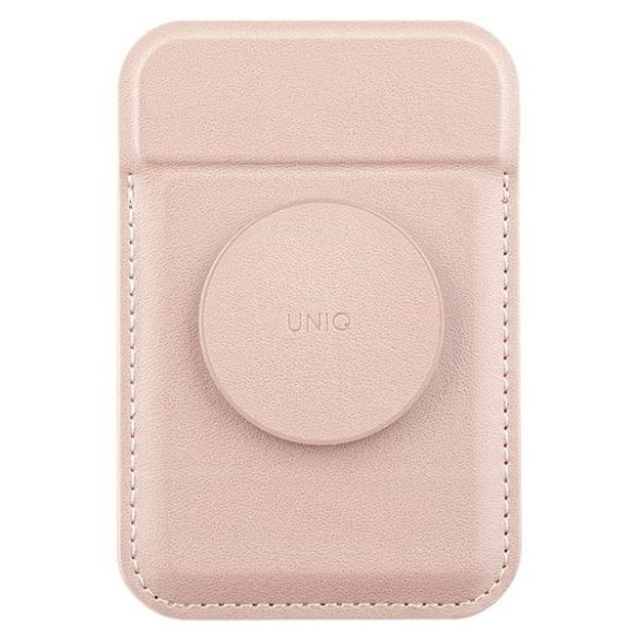 UNIQ Flixa Magnetic Card Wallet Magsafe kompatibilis mágneses kártyatartó, popsocket funkcióval, rózsaszín