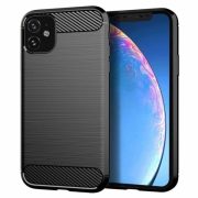 Carbon iPhone 12 Pro Max oldalra nyíló tok, fekete