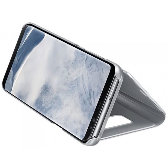 Clear View iPhone 12 Pro Max oldalra nyíló tok, ezüst