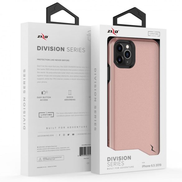 Zizo Division Series iPhone 11 Max ütésálló hátlap, tok, rozé arany