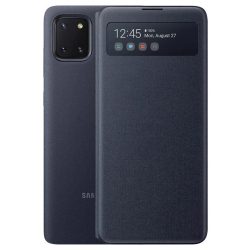   Samsung gyári S-View Case cover Samsung Galaxy Note 10 Lite oldalra nyíló tok, fekete