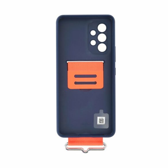 Samsung gyári Silicone Cover Strap Samsung Galaxy A53 5G (EF-GA536TNE) hátlap, tok, pánttal, kék