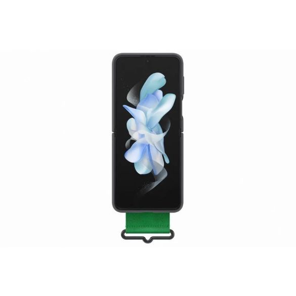 Samsung gyári Silicone Cover Strap Samsung Galaxy Z Flip 4 (EF-GF721TBE) hátlap, tok, pánttal, fekete