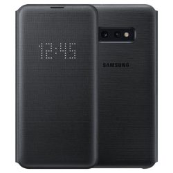   Samsung gyári LED View Case cover Samsung Galaxy S10e oldalra nyíló tok, fekete