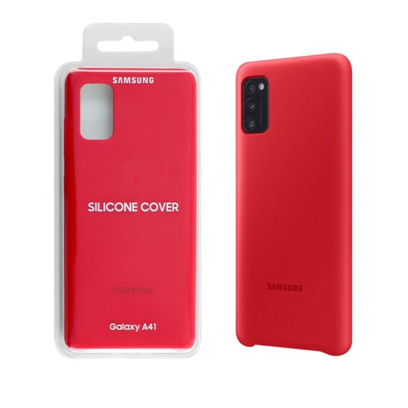 Samsung gyári Silicone Cover Samsung Galaxy A41 szilikon (EF-PA415TRE) hátlap, tok, piros