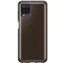   Samsung Soft Clear Samsung Galaxy A12 gyári hátlap, tok, fekete