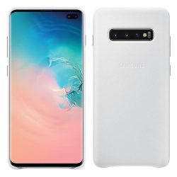   Samsung gyári Leather Cover Samsung Galaxy S10 Plus eredeti bőr hátlap, tok, fehér