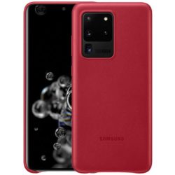   Samsung gyári Leather Cover Samsung Galaxy S20 Ultra eredeti bőr hátlap, tok, piros