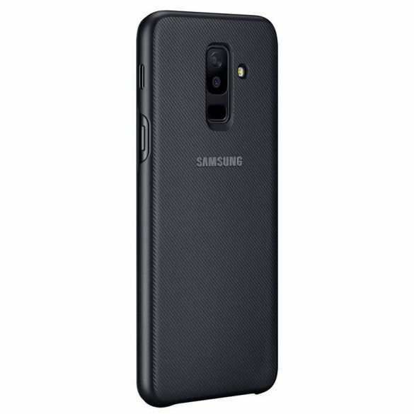 Samsung gyári Flip Case cover Samsung Galaxy A6 Plus (2018) oldalra nyíló tok, fekete